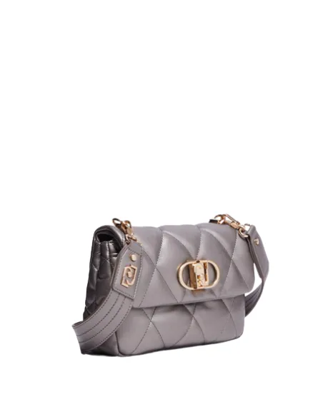 Borsa donna trapuntata con pattina Liu Jo, frozen mtallizzato