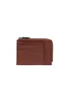 The Bridge Damiano Zipper coin pouch with document holder and credit card slots, brown