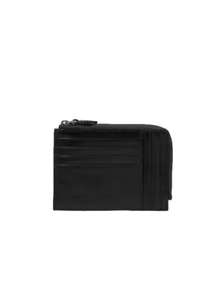 Bustina portamonete con zip e fessure per carte The Bridge Damiano, nero