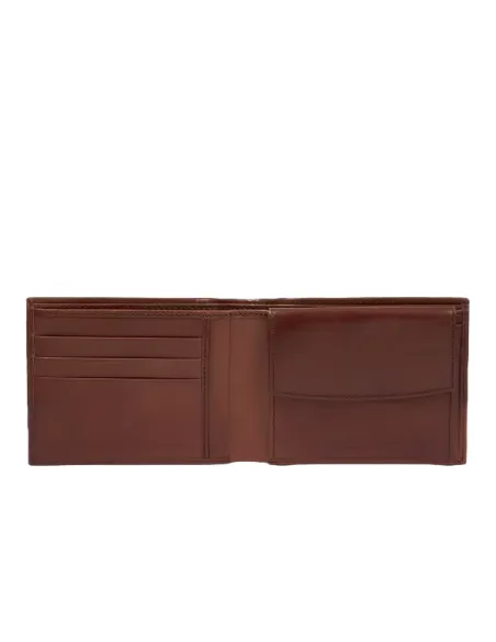 Herren-Geldbörse aus Leder mit Münzfach The Bridge Damiano, braun