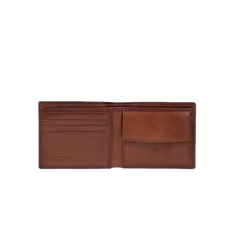 The Bridge Damiano men's wallet with coin purse, brown