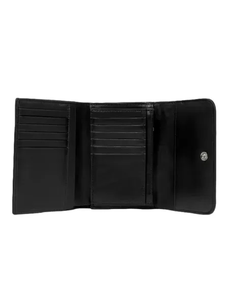 The Bridge Domitilla women's leather wallet with external coin pocket, black