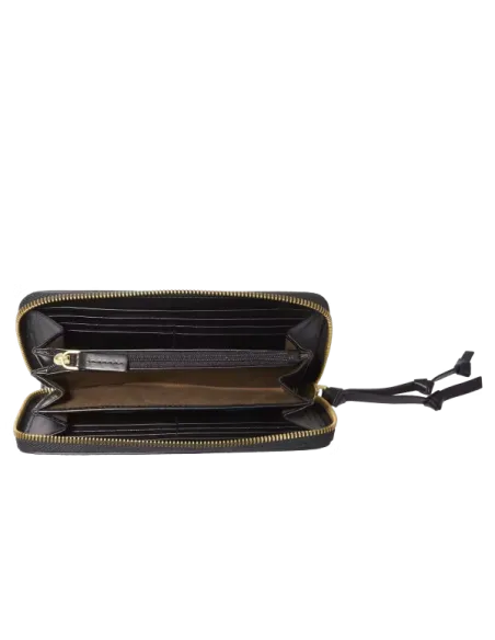 The Bridge Domitilla Damenbrieftasche aus Leder mit Reißverschluss, schwarz