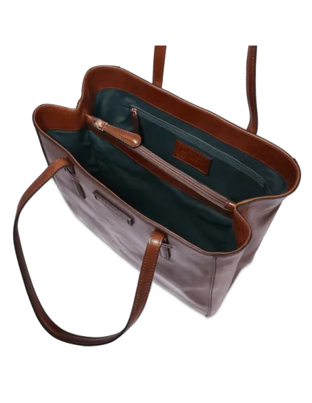 The Bridge Diana leather shopping bag with two compartments