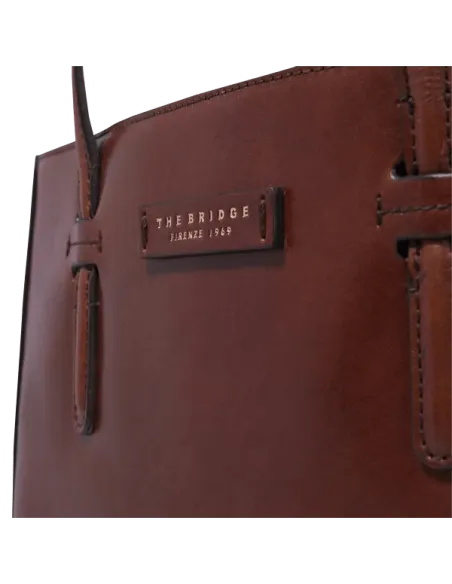 The Bridge Diana leather shopping bag with two compartments