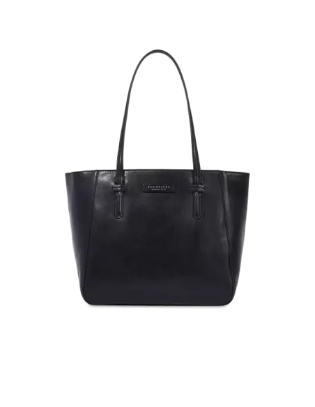 Leder-Einkaufstasche mit Reißverschluss The Bridge Diana, schwarz