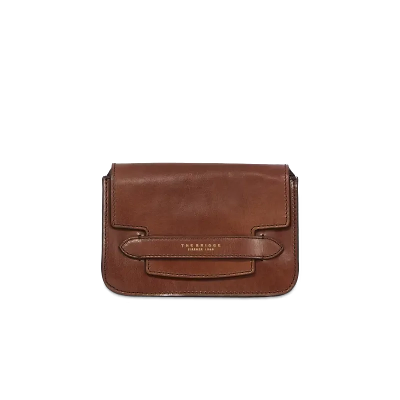 Borsa a tracolla con pattina The Bridge Lucrezia, marrone