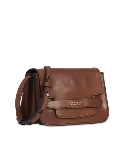 Borsa a tracolla con pattina The Bridge Lucrezia, marrone