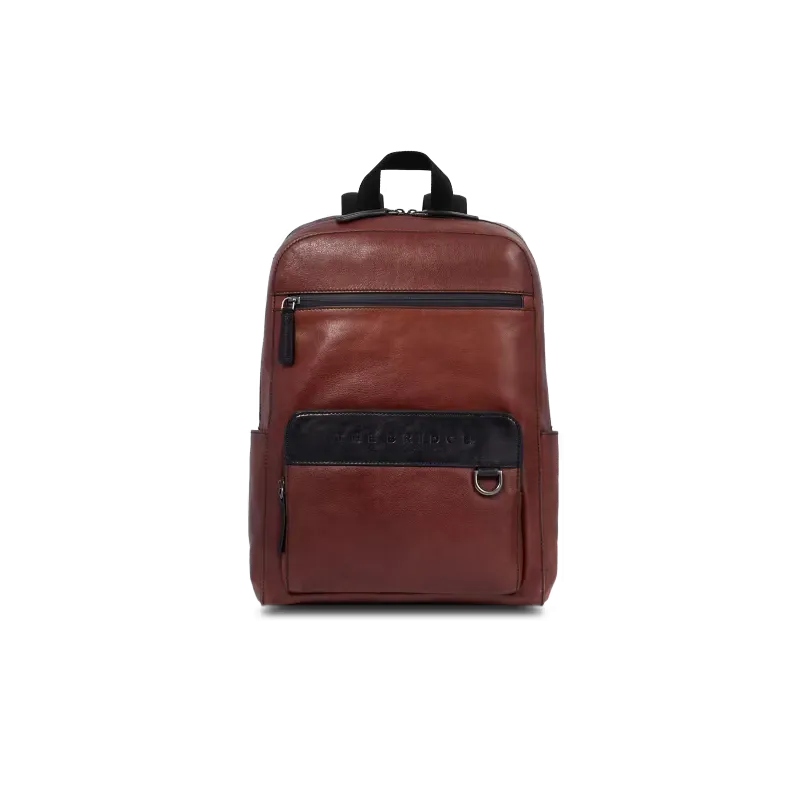 The Bridge Damiano Computer-Rucksack aus Leder, braun