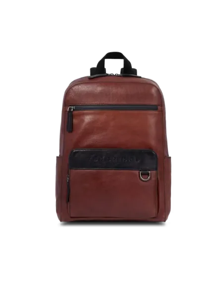 The Bridge Damiano Computer-Rucksack aus Leder, braun
