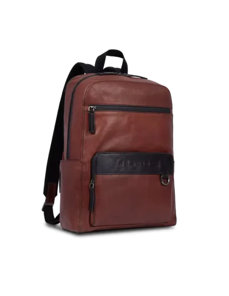 The Bridge Damiano leather computer backpack, brown