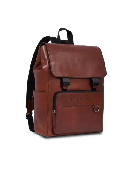 The Bridge Damiano laptop backpack with flap closure, brown