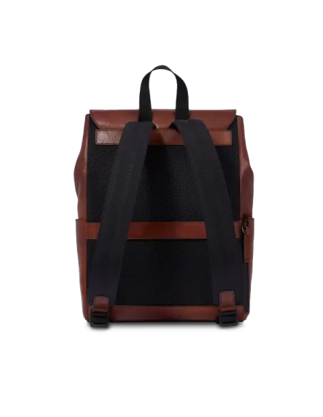 The Bridge Damiano laptop backpack with flap closure, brown