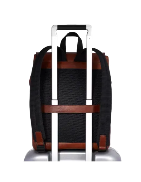 The Bridge Damiano laptop backpack with flap closure, brown