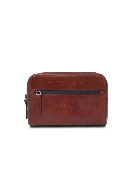 The Bridge men's clutch bag with handle, brown