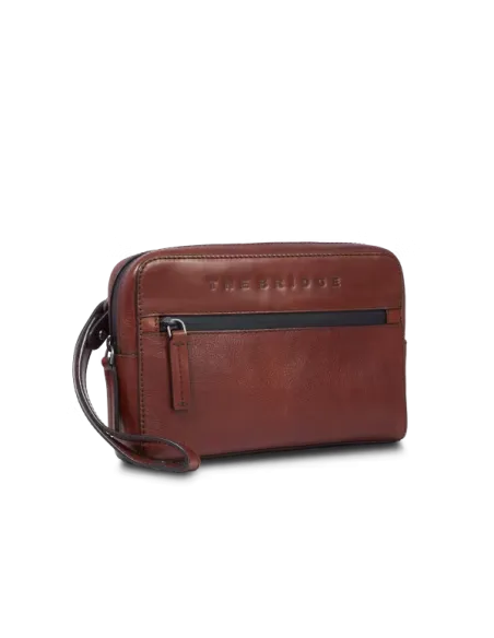 The Bridge Damiano Herren-Clutch-Tasche mit Henkel, braun