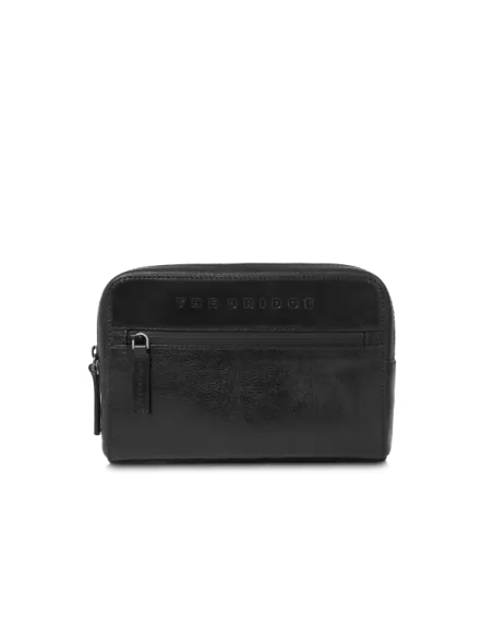 The Bridge men's clutch bag with handle, black