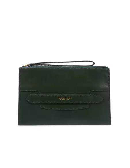 Pouch piatta grande The Bridge Lucrezia, Malachite