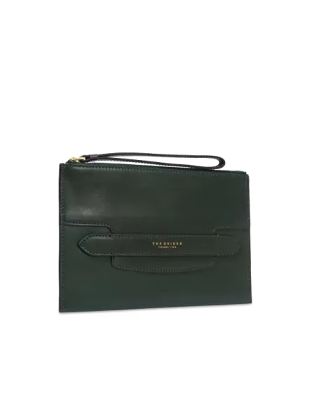 Pouch piatta grande The Bridge Lucrezia, Malachite