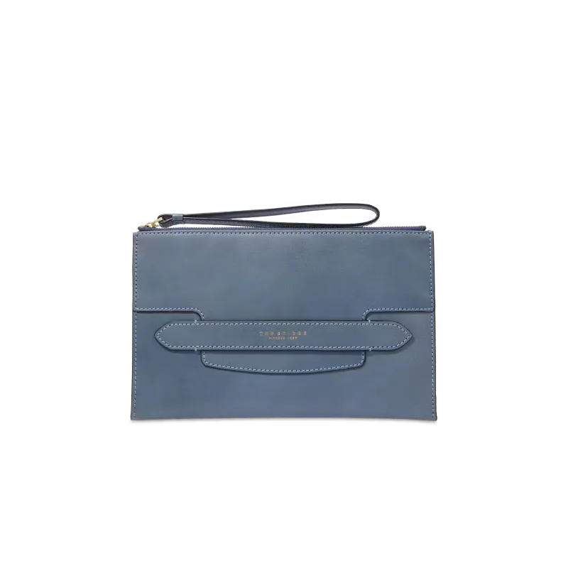 Medium slim pouch The Bridge Lucrezia, Ceruleo