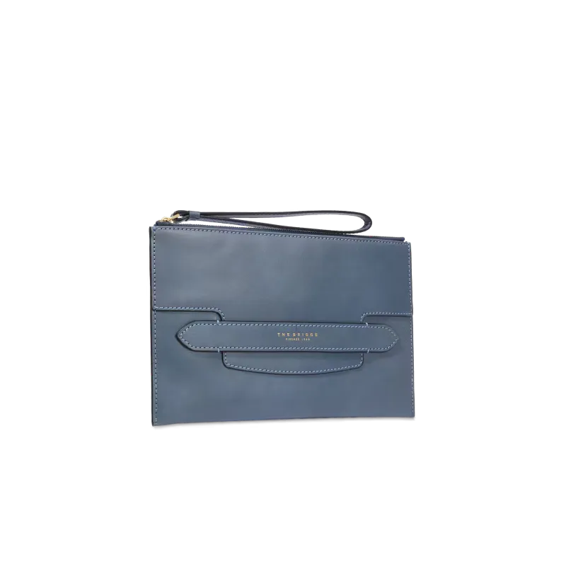 Pouch piatta grande The Bridge Lucrezia, Ceruleo 2