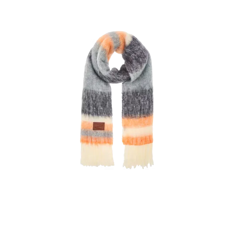 The Bridge women's scarf, Foliage/Ceruleo/Nero