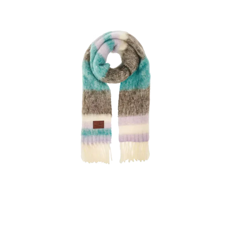 The Bridge women's scarf, Malva/malachite/nero