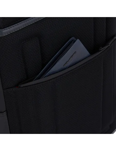 Piquadro Urban 14" Leather Computer Backpack, grey-black