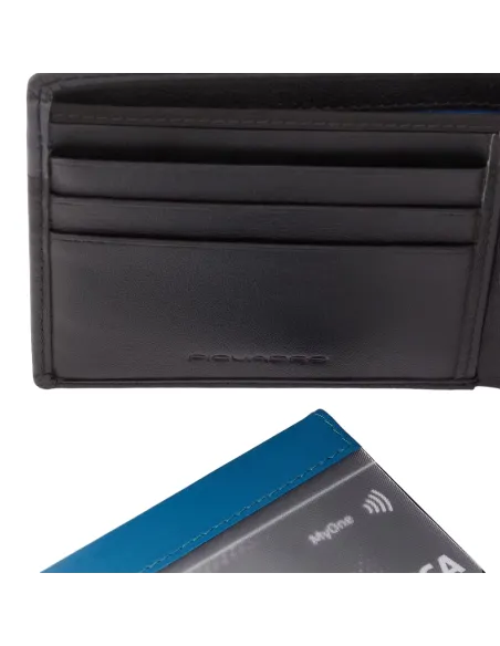 Piquadro Urban Men's wallet with removable document facility, black-grey