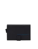 Piquadro Urban Double compact wallet for cash and credit cards with sliding system, black-grey