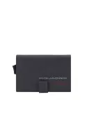 Piquadro Urban Double compact wallet for cash and credit cards with sliding system, grey-black
