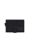 Piquadro Urban Double compact wallet for cash and credit cards with sliding system, black