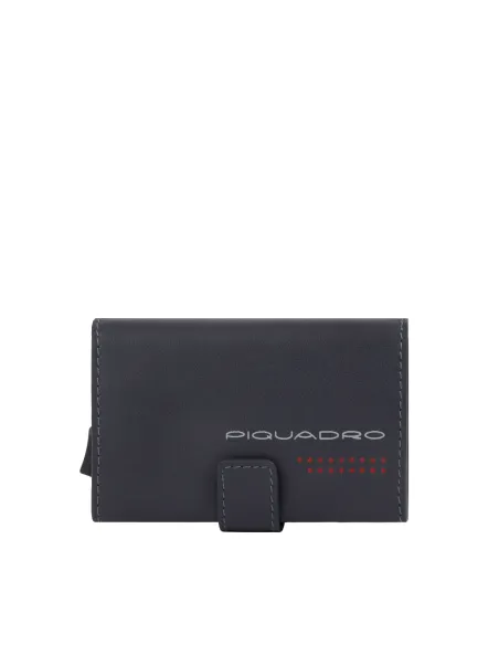 Piquadro Urban Banknoten- und Kreditkarteninhaber mit Schiebesystem, grau-schwarz
