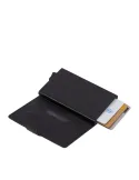 Piquadro Urban Metal and leather credit card holder with easy slide-out, black