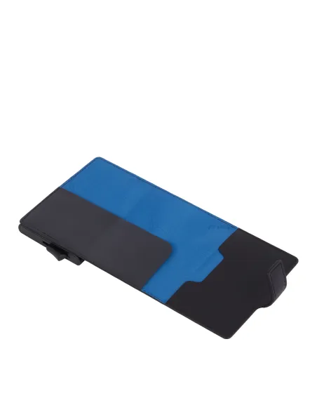 Piquadro Urban Metal and leather credit card holder with easy slide-out, black-grey