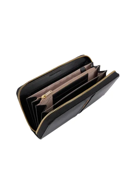 Portafogli donna in pelle con zip Piquadro Ray nero