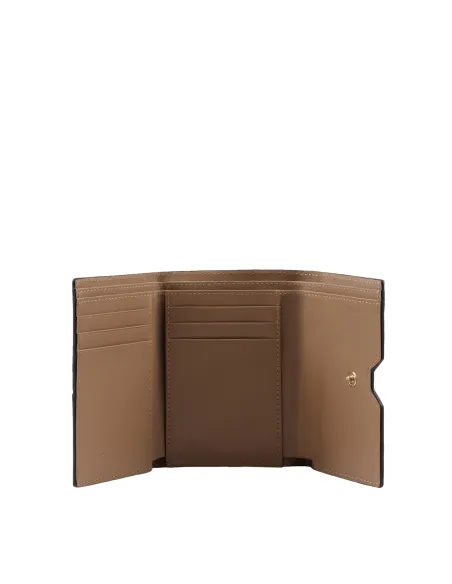 Klein Damen-Geldbörse mit Kreditkartenfächern und RFID-Blocker, Piquadro Ray, beige