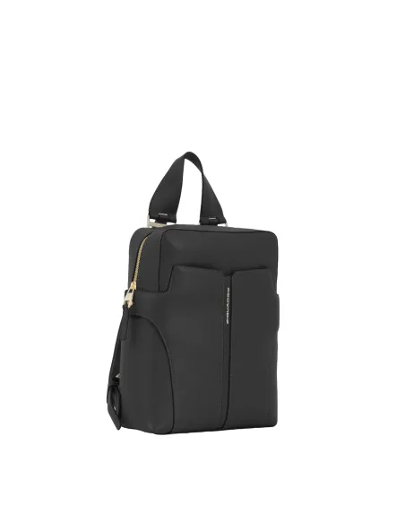 Piquadro Ray Leder Damen IPad Rucksack, schwarz