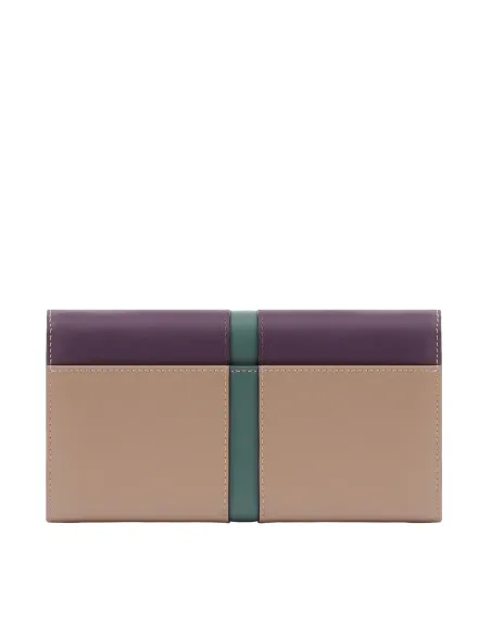 Portafogli donna con tasca per smartphone Piquadro Ray, beige-viola