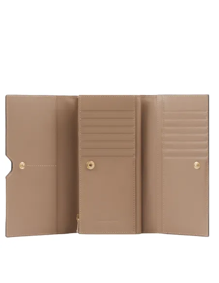 Portafogli donna con tasca per smartphone Piquadro Ray, beige-viola