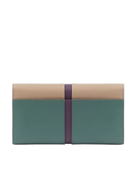 Portafogli donna con tasca per smartphone Piquadro Ray, verde-beige