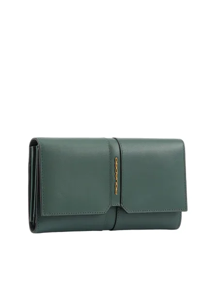 Portafogli donna con tasca per smartphone Piquadro Ray, verde