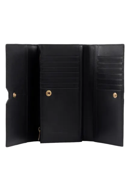 Piquadro Ray Damenledergeldbörse mit Smartphone-Fach, schwarz