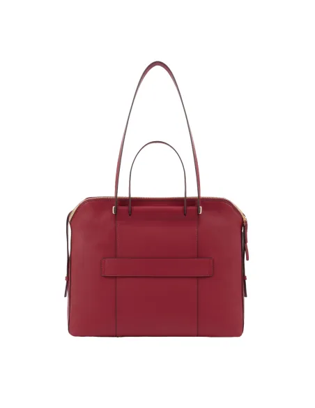 Borsa donna due manici in pelle Piquadro Circle, rosso scuro
