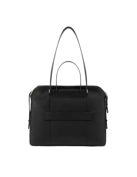 Women's computer and iPad bag with three compartments black