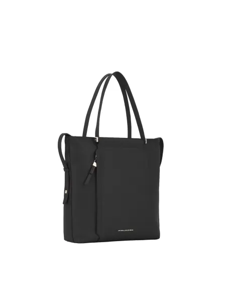 Shopping verticale porta pc da 14 Piquadro Circle, nera