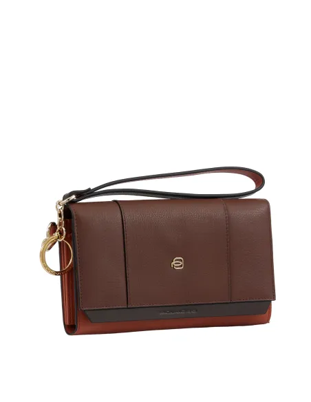 Piquadro Circle Damen Clutch/Geldbörse, braun-orange