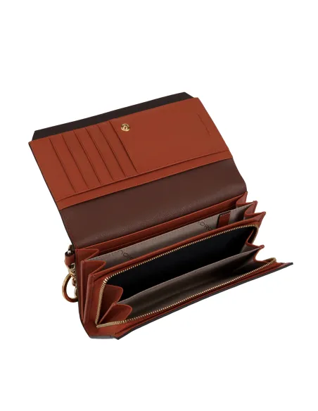 Piquadro Circle Damen Clutch/Geldbörse, braun-orange