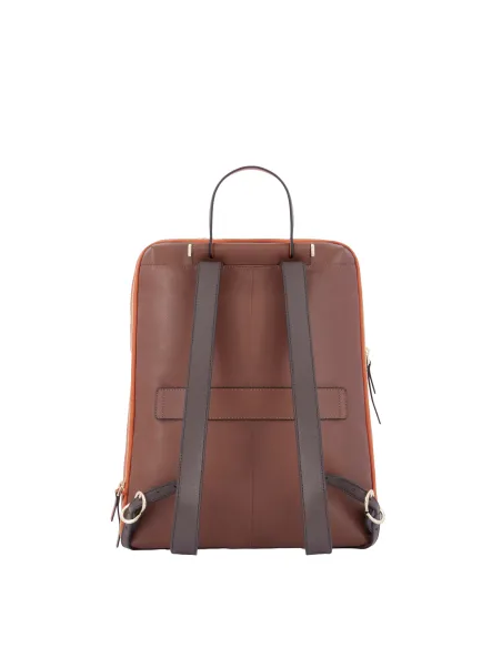 Piquadro Circle large women's computer backpack, brown-orange
