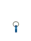 Piquadro round metal key ring with snap hook, Blue